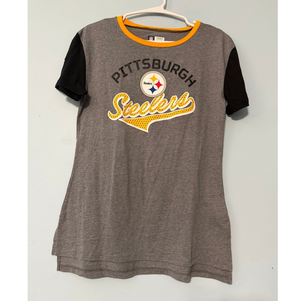 NFL Team Apparel Pittsburgh Steelers Women's S Ringer T-Shirt 2271